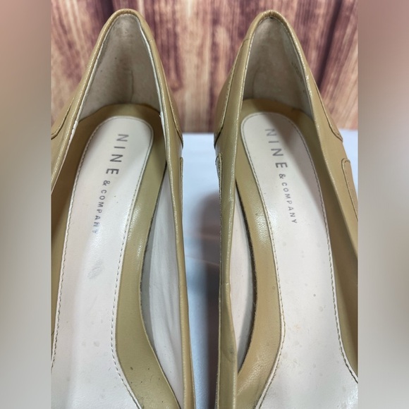 Nine & Company DUNN leather tan pointed toe heeled dress shoes women’s 6.5 M - Picture 5 of 17